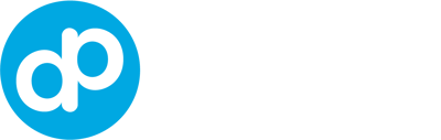 dp logo horizontal color logo white text high res